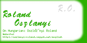 roland oszlanyi business card